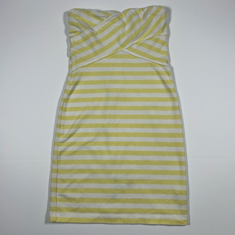 American Eagle Strapless Yellow & White Striped Dress – XXS
